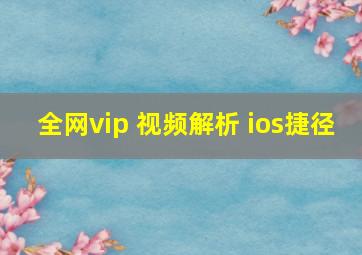 全网vip 视频解析 ios捷径